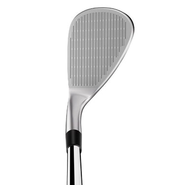 TaylorMade Hi-Toe 3 Wedge in Chrome. Showing at address and showing the groves on the club face