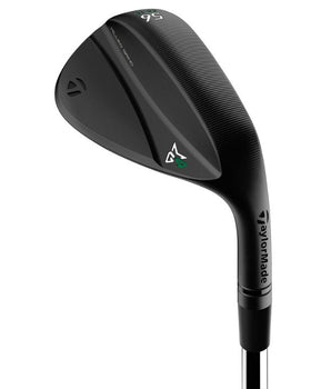TaylorMade Milled Grind 4 Black Golf Wedges showing the back of the the dark black club head