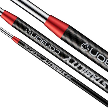 Stability Carbon Putter Shafts in red on a white background