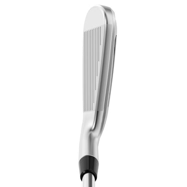 Callaway Apex UT 24 Golf Irons from above at the address position, on a white background
