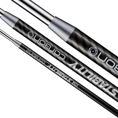 Stability Carbon Putter Shafts in silver on a white background